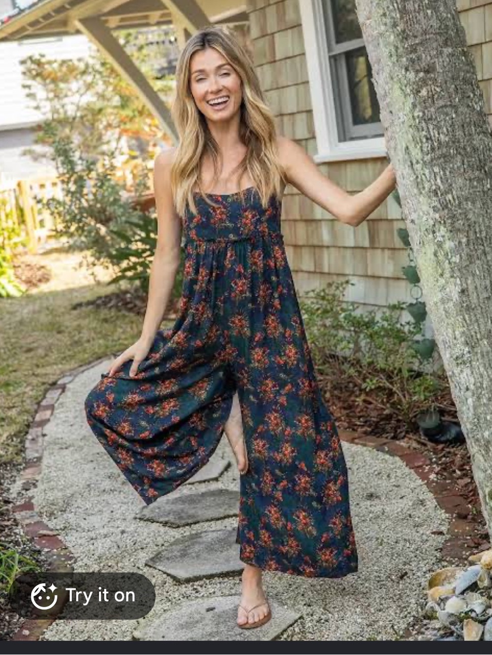 Natural Life Floral Wide-Leg Jumpsuit